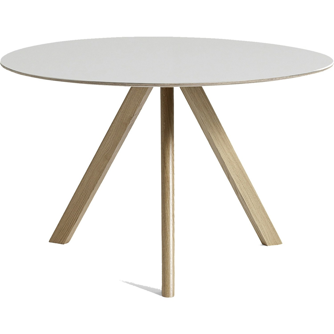 CPH 20 Table  Ø120x74 cm, Water Based Lacquered Oak/Off-white Linoleum