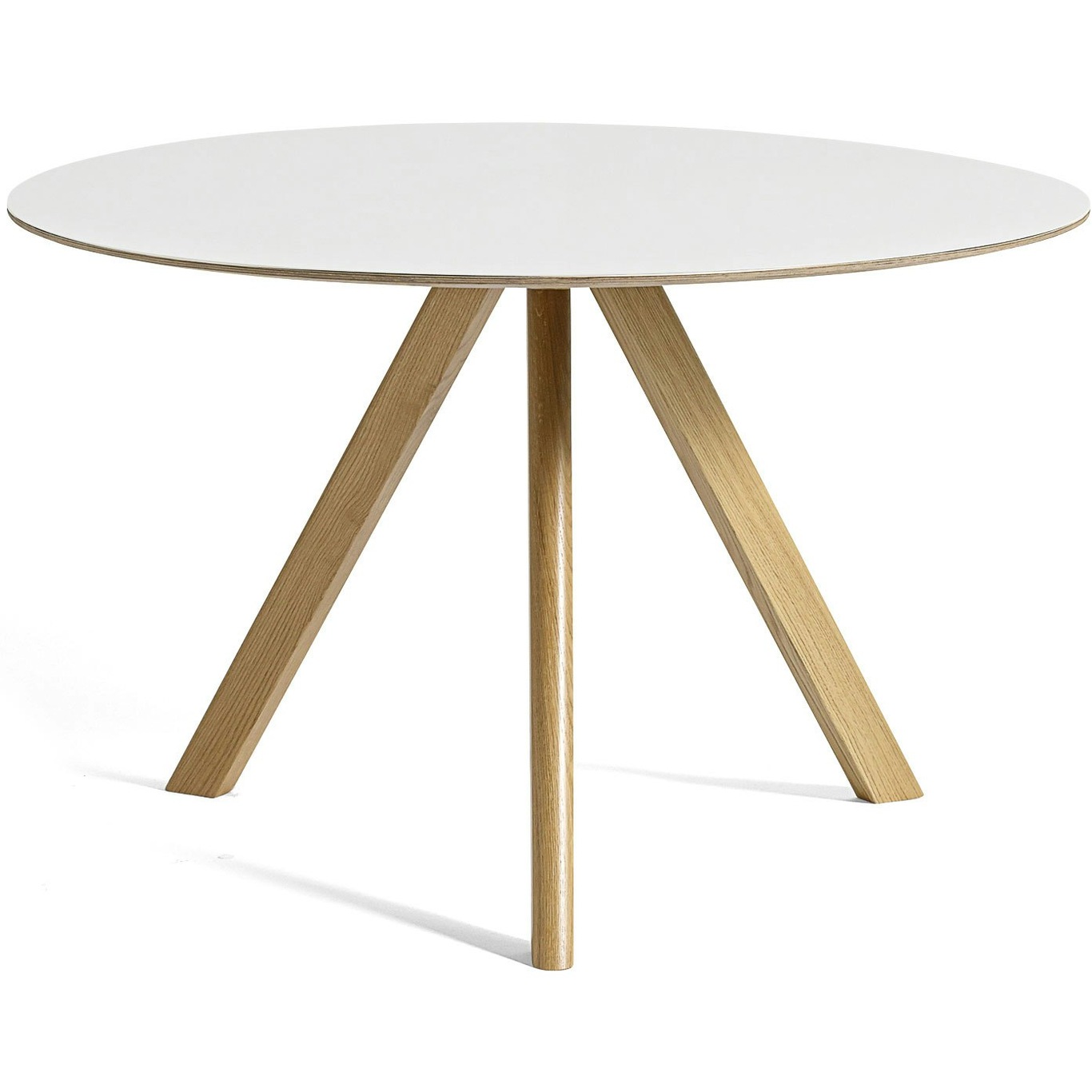 CPH20 Table Ø120x74 cm, Water based lacquered Oak / White Laminate