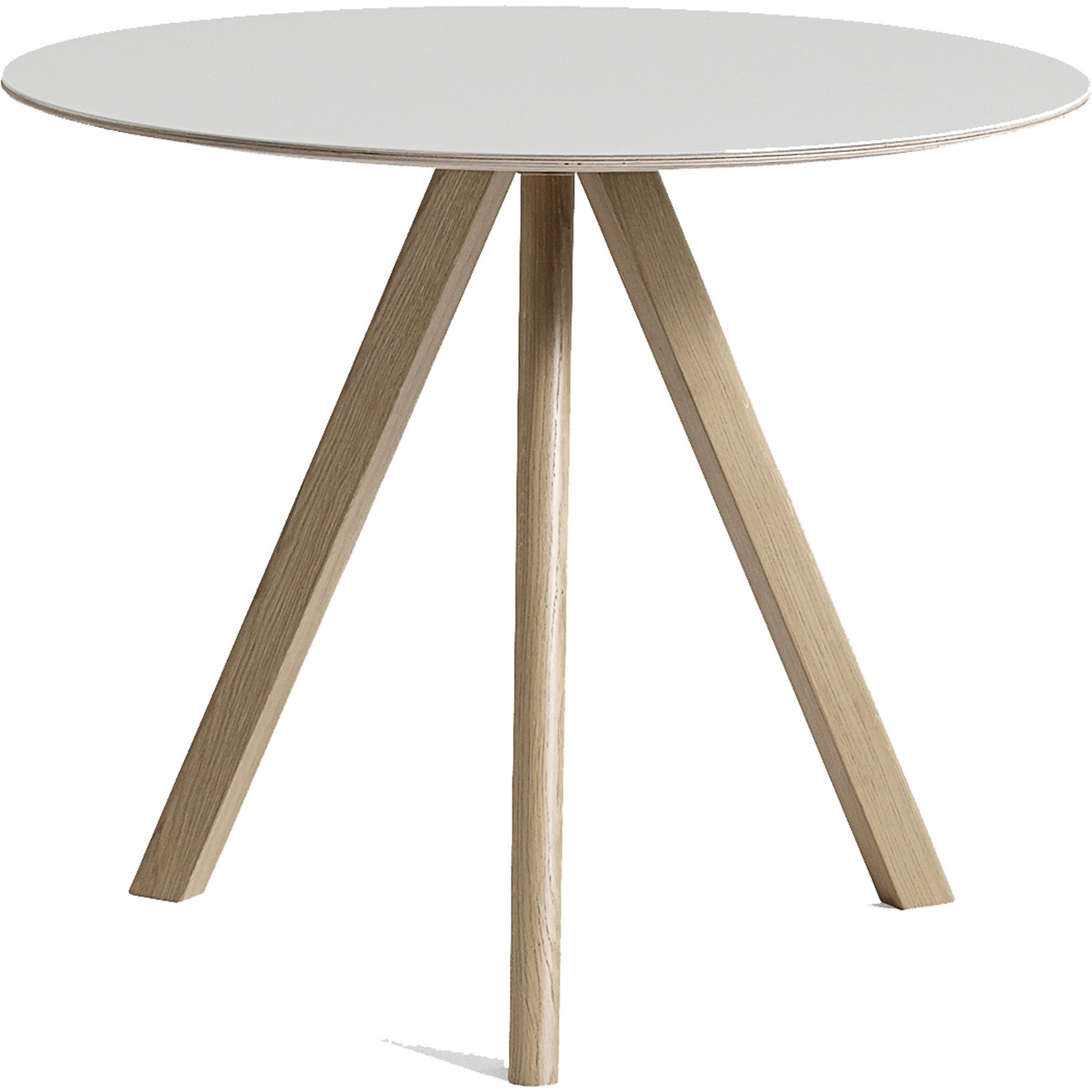 CPH20 Table Ø90x74 cm, Water based lacquered Oak / Off-white Linoleum