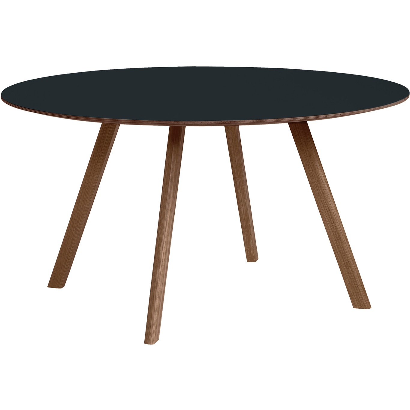 CPH 25 Table Ø140x74 cm, Water based lacquered Walnut / Dark Grey Melange