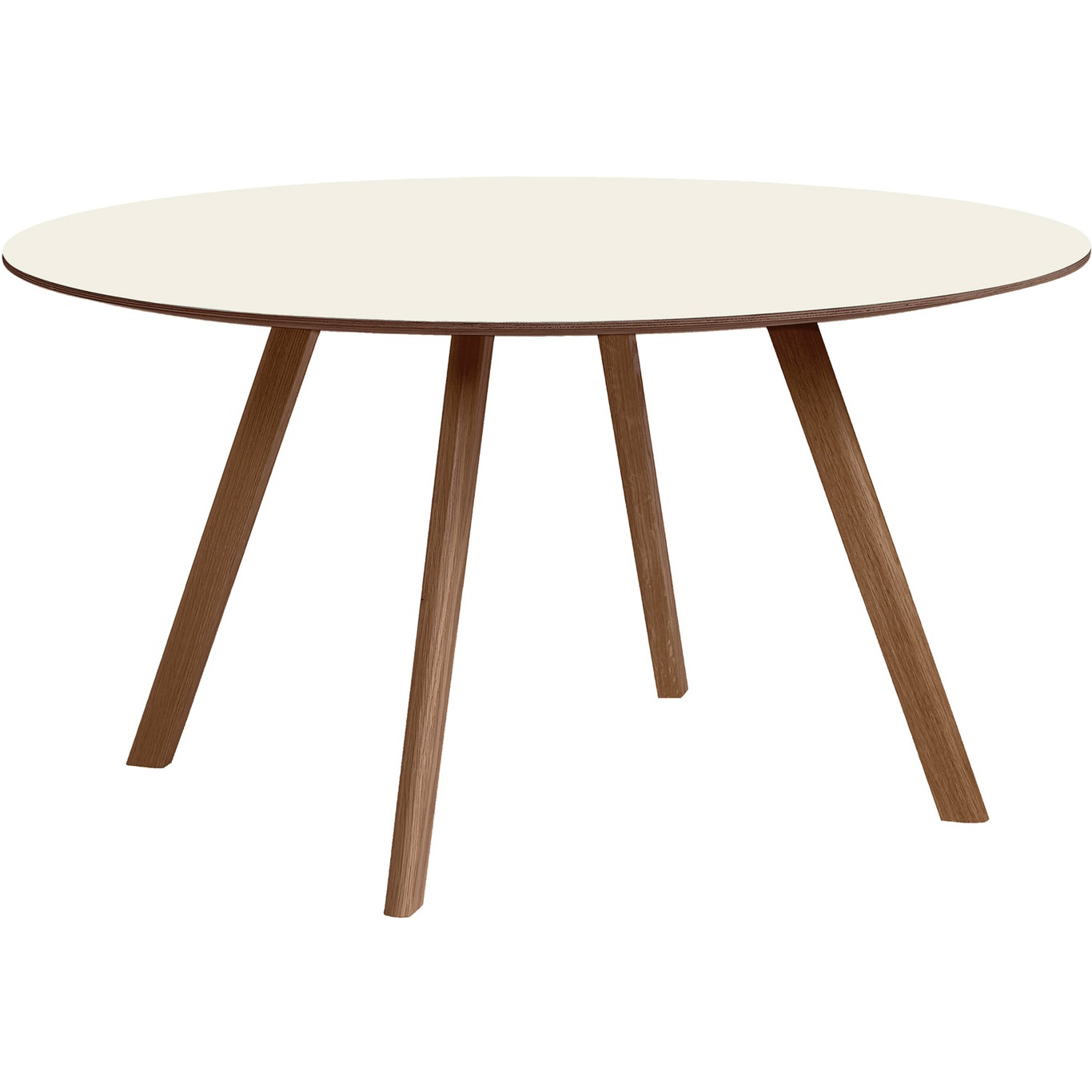 CPH 25 Table Ø140x74 cm, Water based lacquered Walnut / Off-white