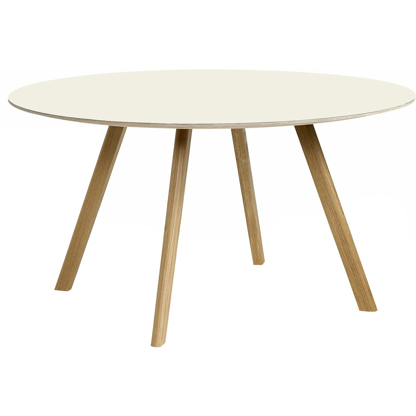 CPH 25 Table Ø140x74 cm, Water-based Lacquered Oak / Off-white Linoleum