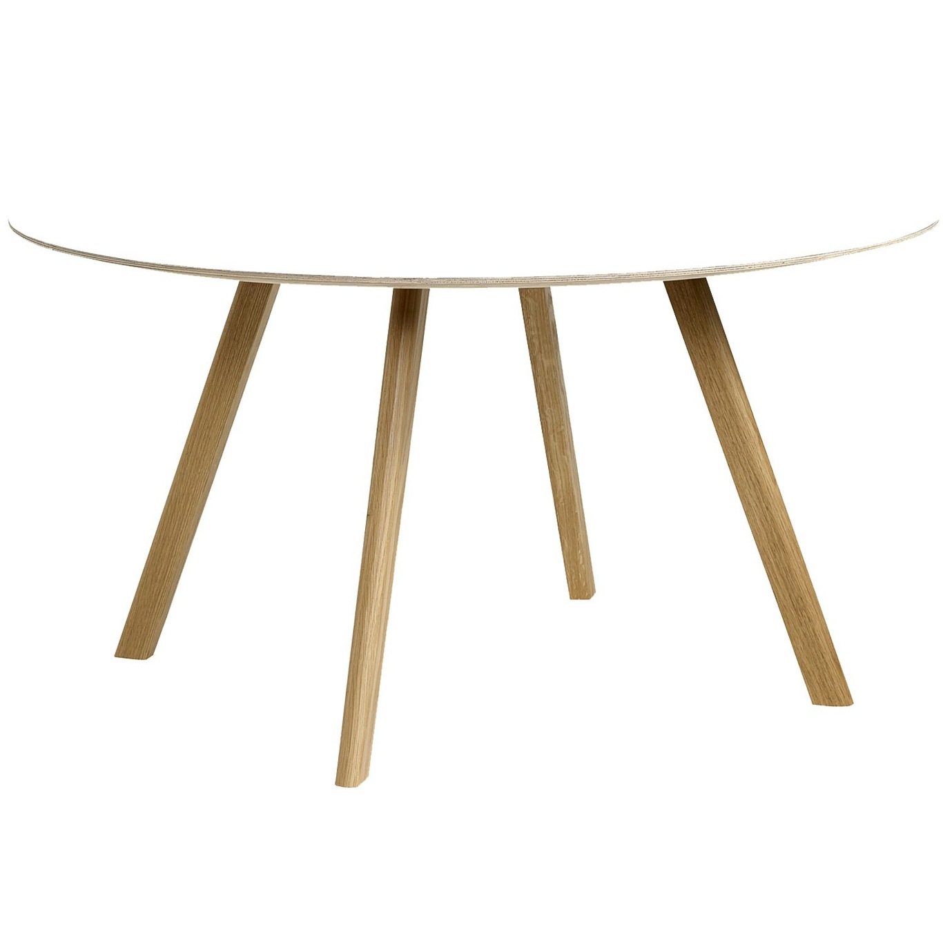 CPH 25 Table Ø140x74 cm, Water-based Lacquered Oak / White Laminate