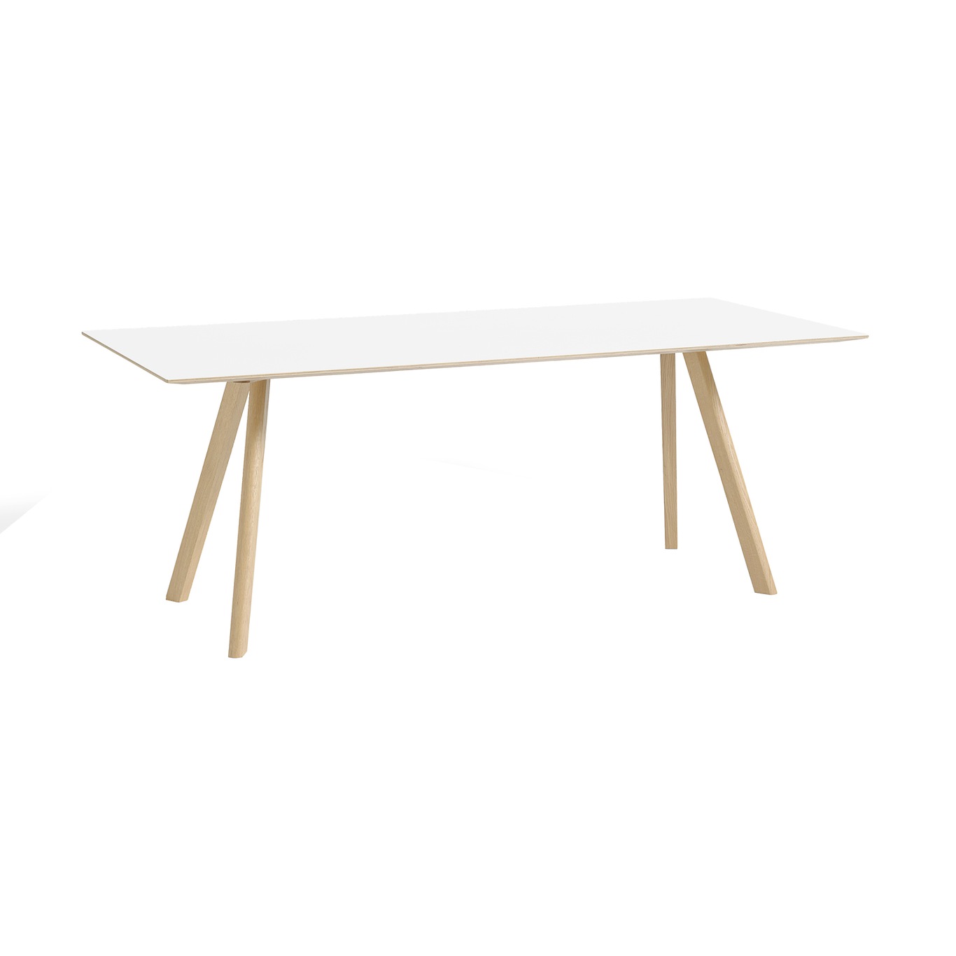 CPH 30 Table 90x200x74 cm, Waterbased Lacquered Oak/White Laminate