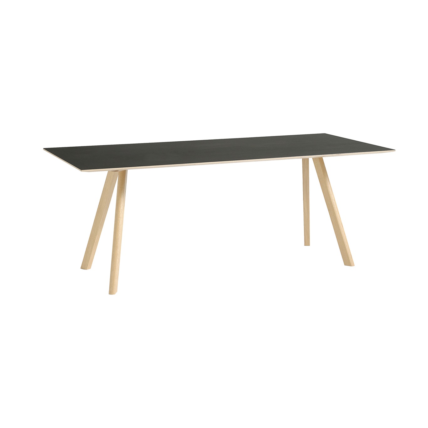 CPH 30 Table 90x200x74 cm, Waterbased Lacquered Oak/Black Linoleum