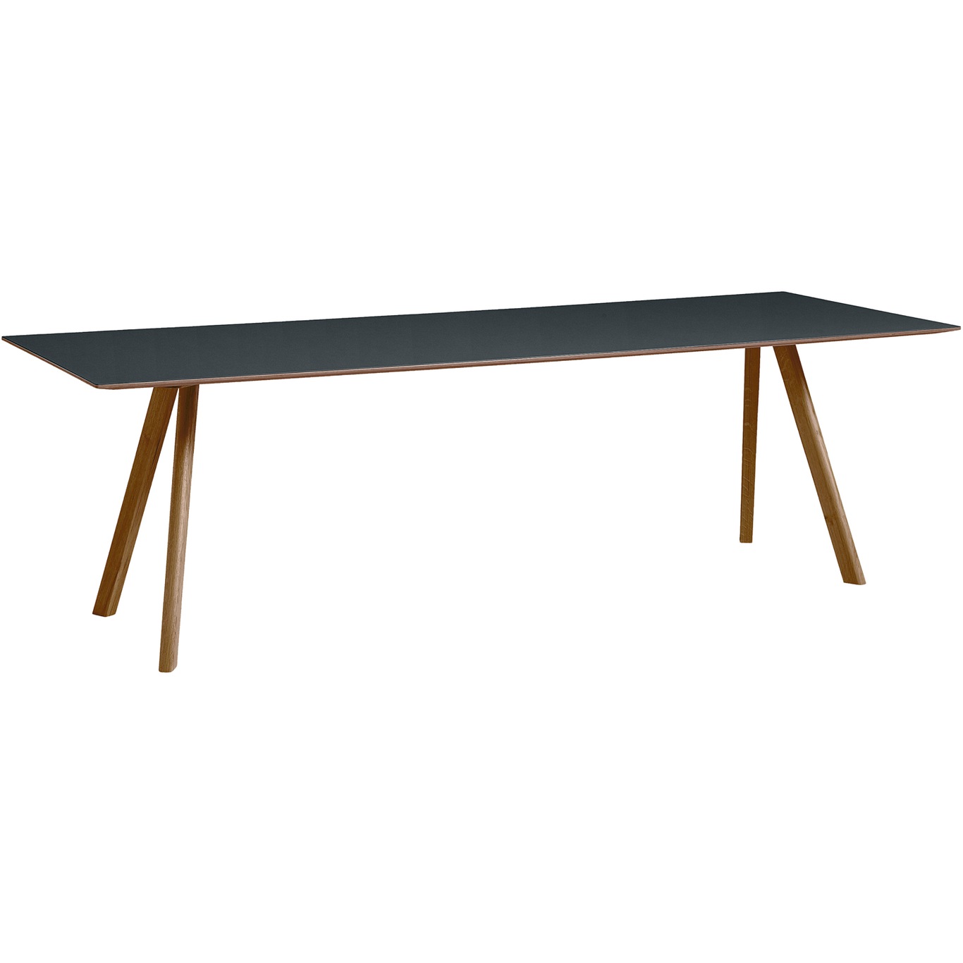 CPH 30 Table 90x250x74 cm, Water based lacquered Walnut / Dark Grey