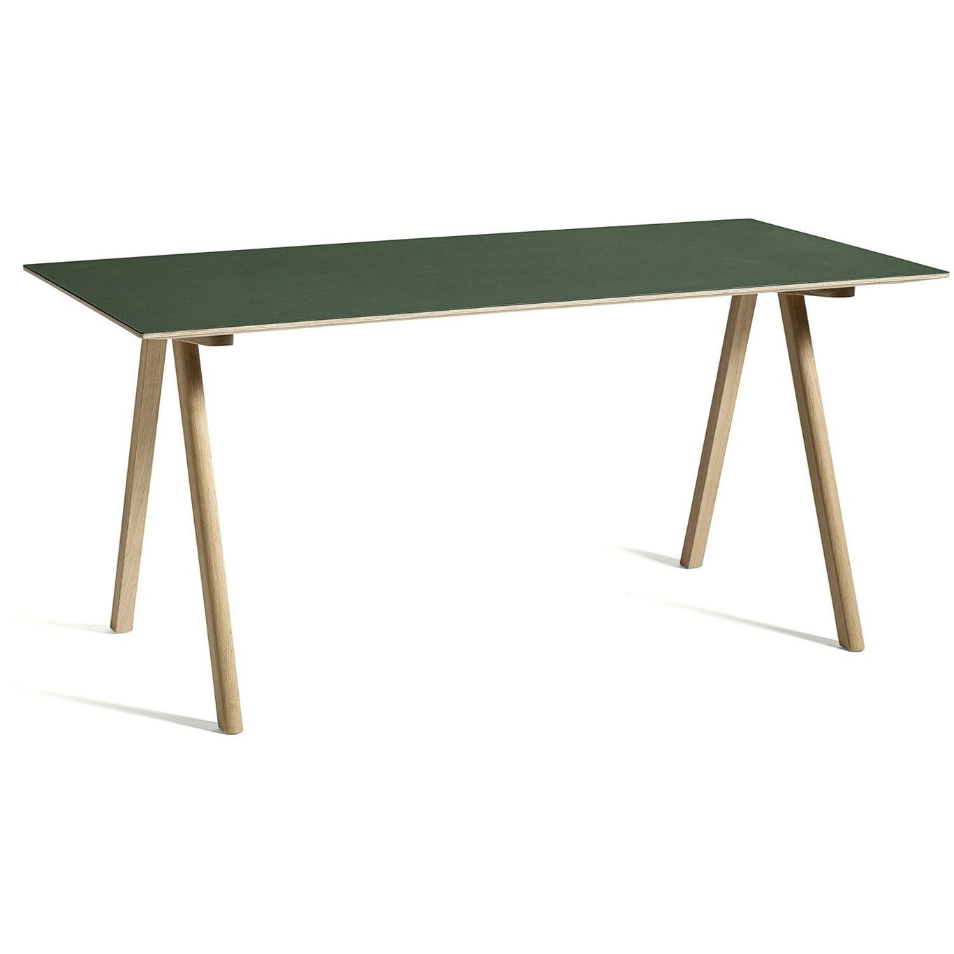 CPH 10 Desk, Water-based Lacquered Oak/Green Linoleum