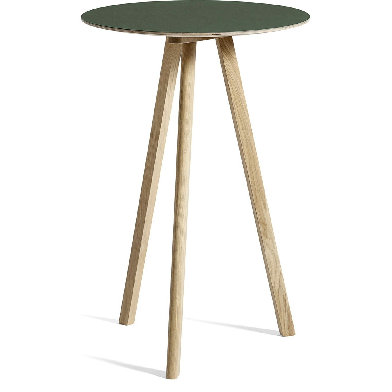 CPH 20 Bar Table Ø70x105 cm, Water Based Lacquered Oak / Green Linoleum
