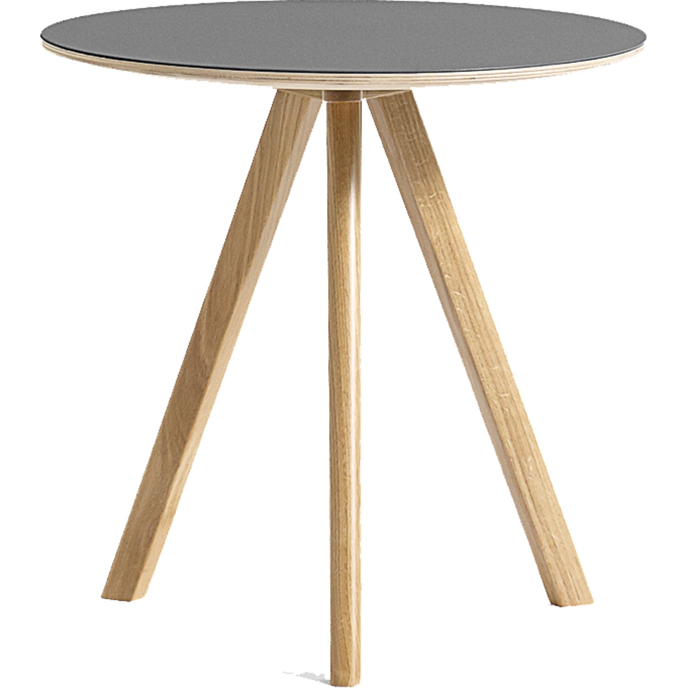 CPH 20 Side Table Ø50x49 cm, Water Based Lacquered Oak / Grey Linoleum