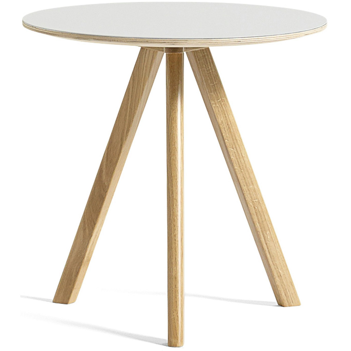 CPH 20 Side Table Ø50x49 cm, Water Based Lacquered Oak / Off-white Linoleum