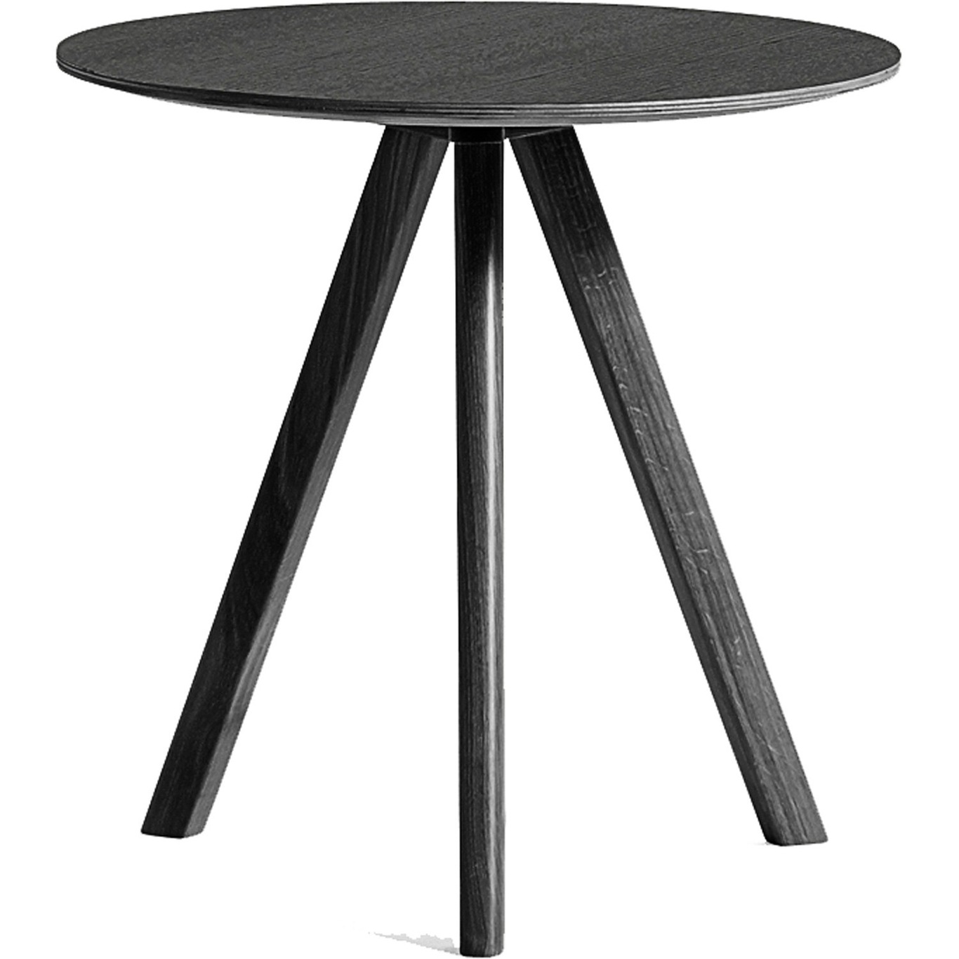 CPH 20  Side Table Ø50x49 cm, Black Water Based Lacquered Oak