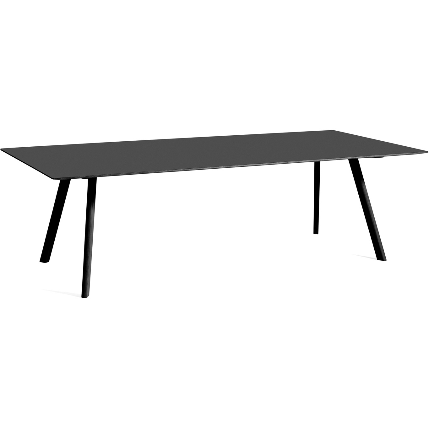 CPH 30 Table 250x120 cm, Black Water-based Lacquered Oak / Black Linoleum