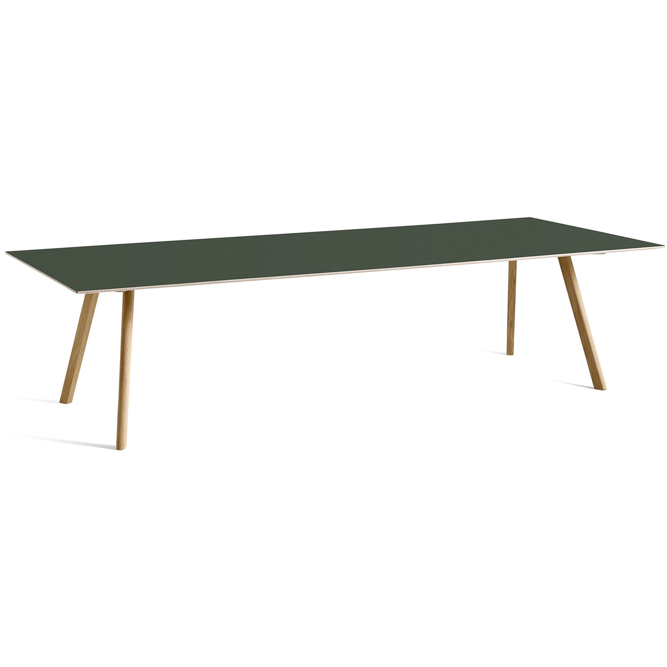 CPH 30 Table 300x120 cm, Water-based Lacquered Oak / Green Linoleum