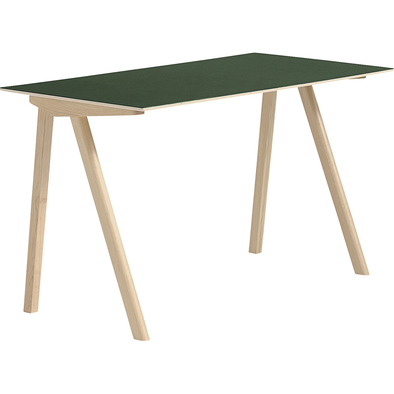 CPH 90 Desk, Waterbased Lacquered Oak/Green Linoleum