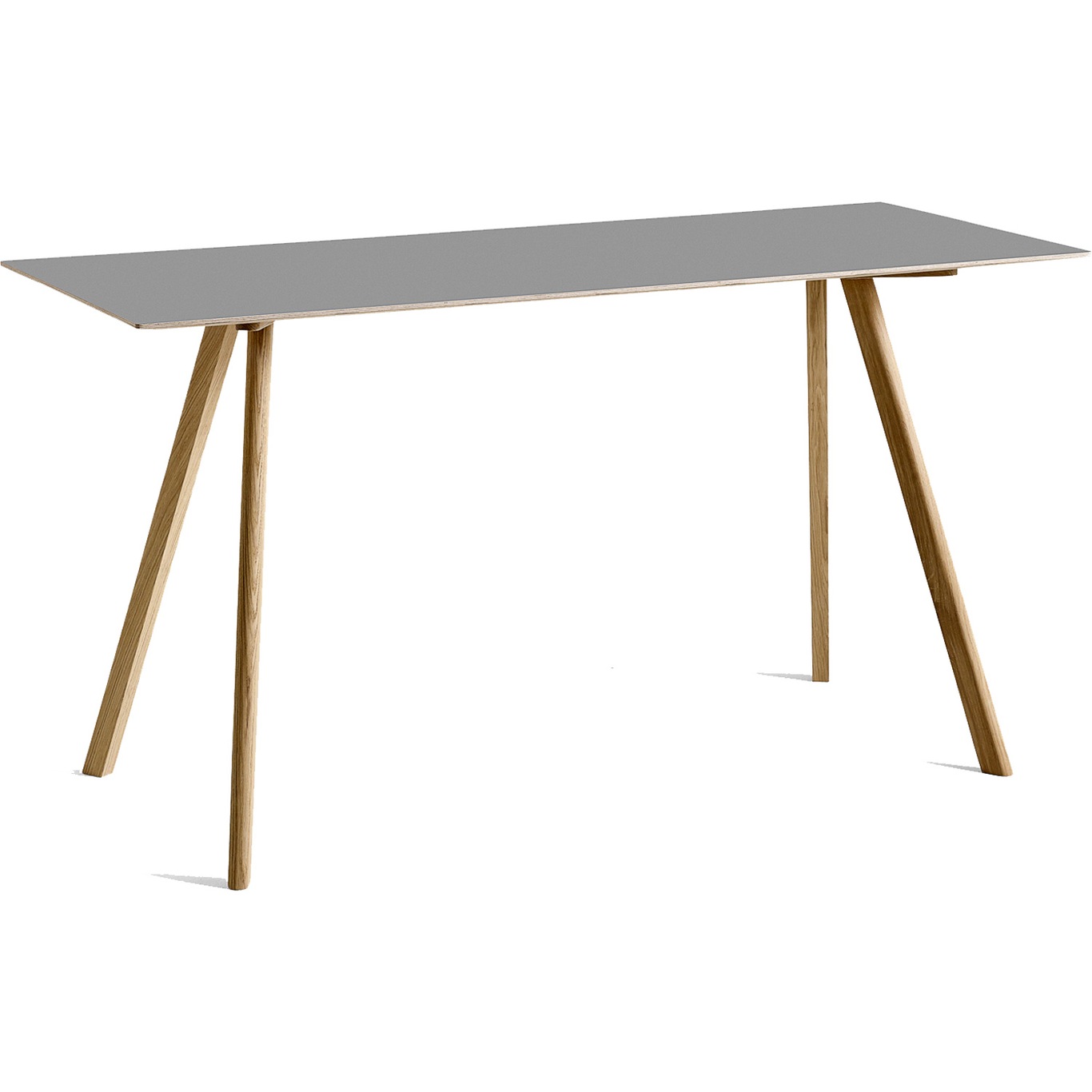 CPH 30 Bar Table 80x200x105 cm, Waterbased Lacquered Oak / Grey Linoleum