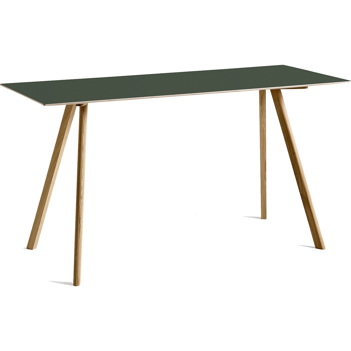 CPH 30 Bar Table 80x200x105 cm, Waterbased Lacquered Oak/Green Linoleum