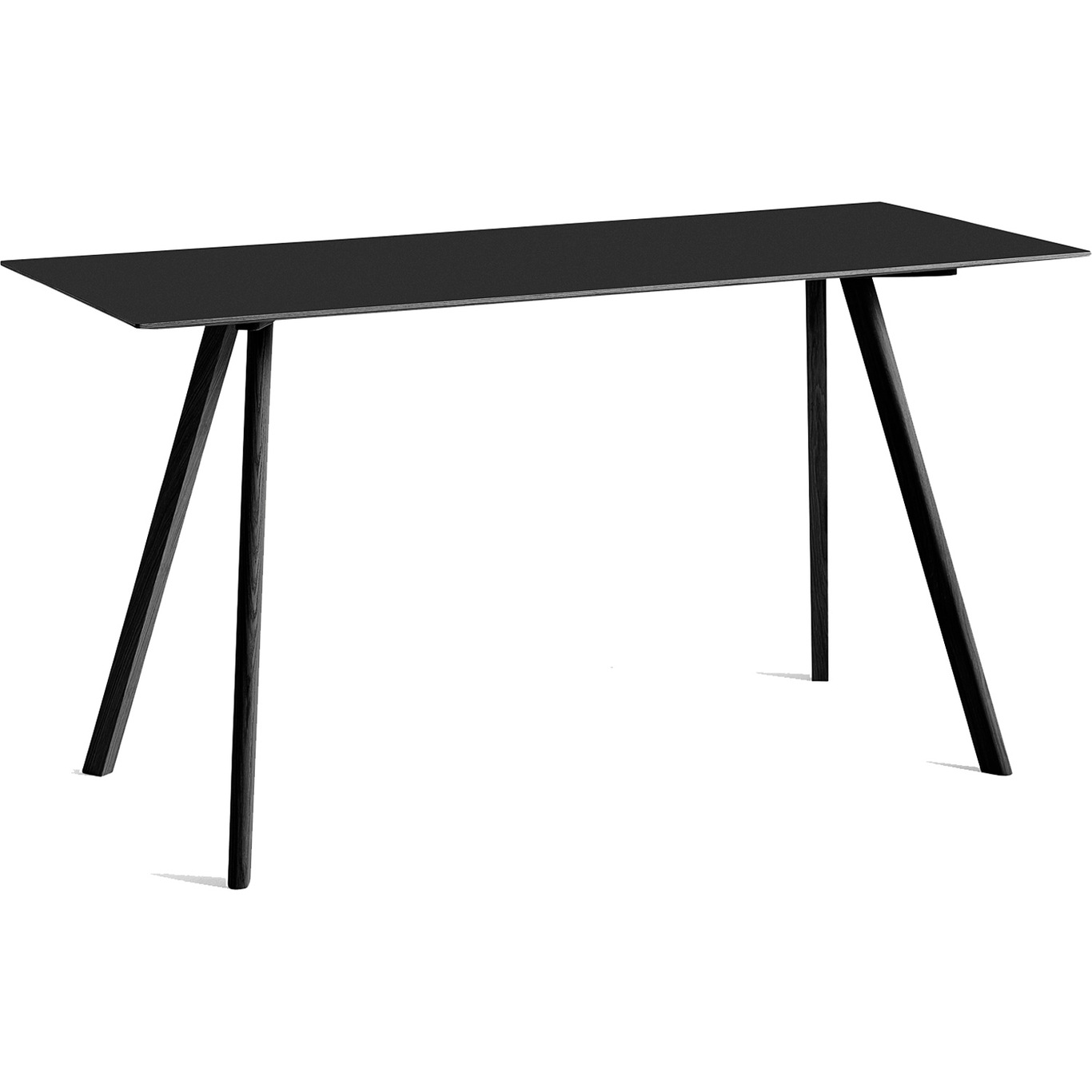 CPH 30 Bar Table 80x200x105 cm, Black Waterbased Lacquered Oak /Black Linoleum