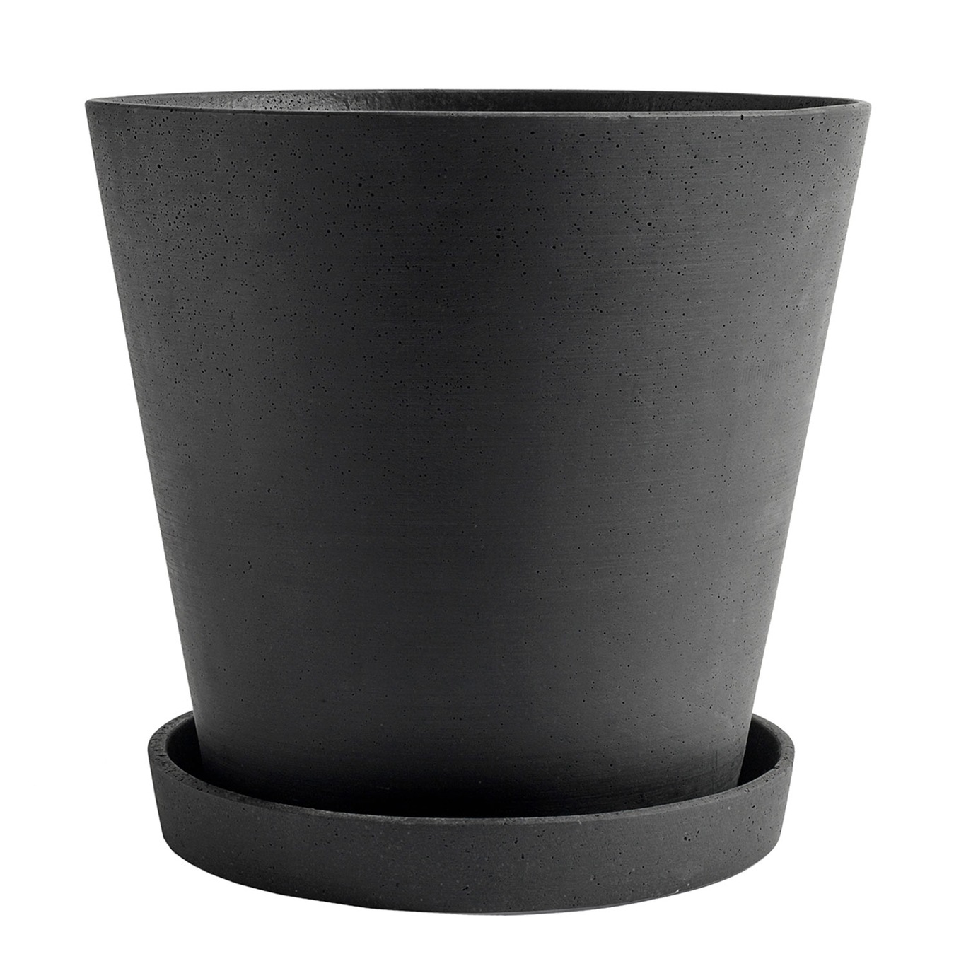 Flowerpot With Saucer Black, Ø34 cm XXXL