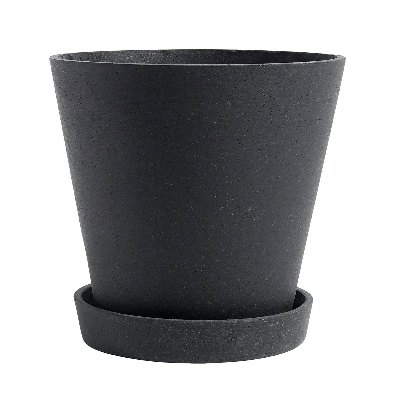 Flowerpot With Saucer Black, Ø21.5 cm XL