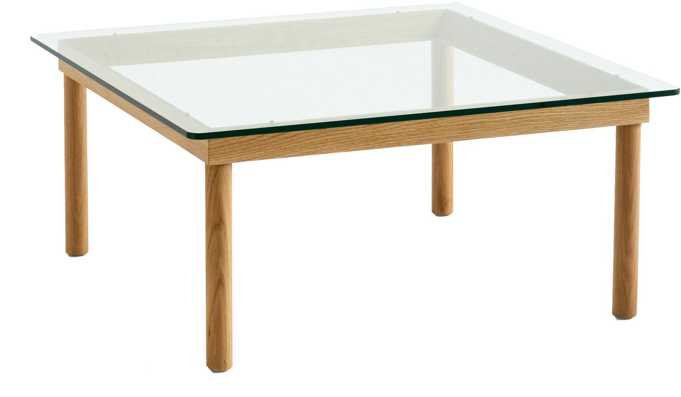 Kofi Coffee Table 80x80 cm, Water-based Lacquered Oak / Clear-glass