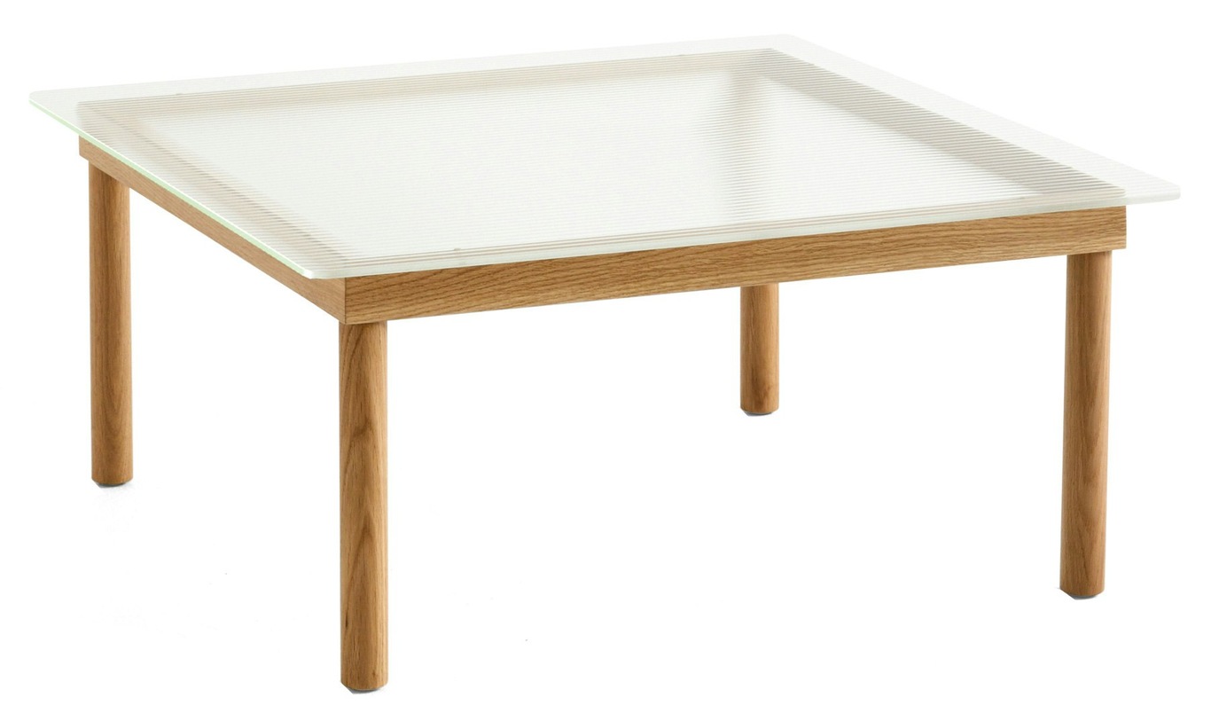 Kofi Coffee Table 80x80 cm, Water-based Lacquered Oak / Reeded-glass