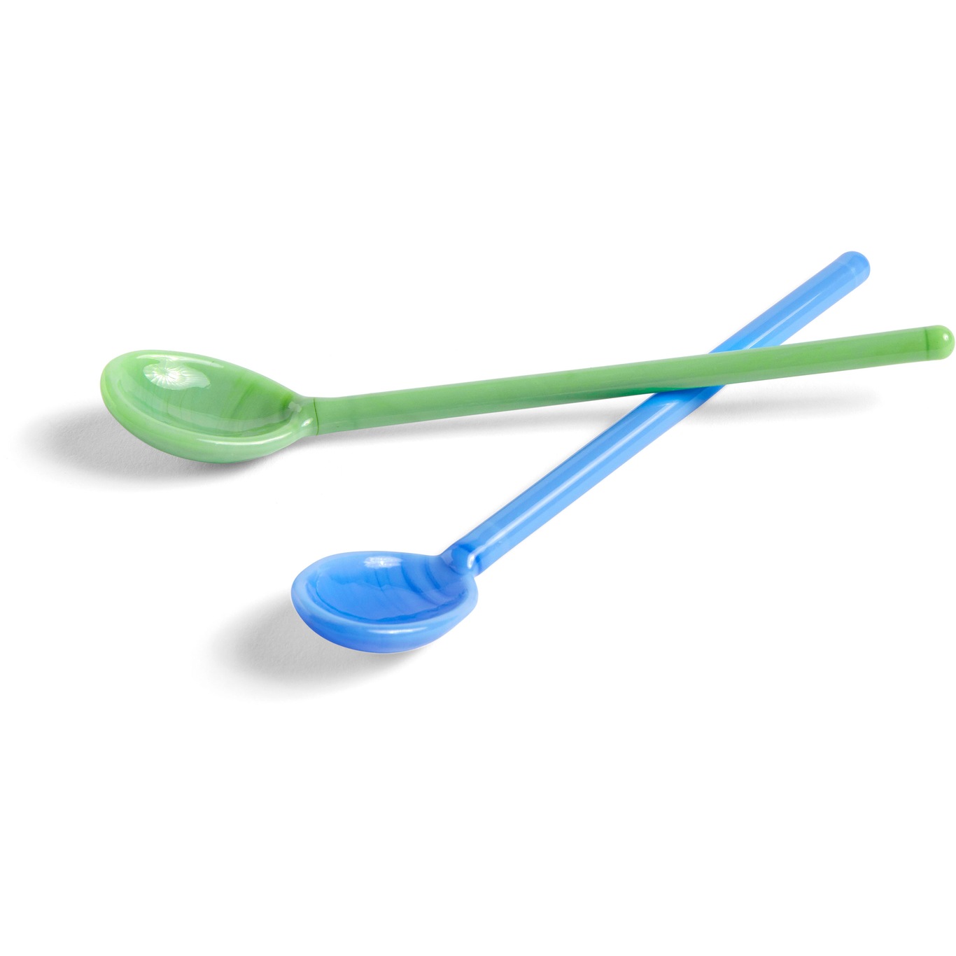 Mono Glass Spoons 2-pack, Sky Blue / Green