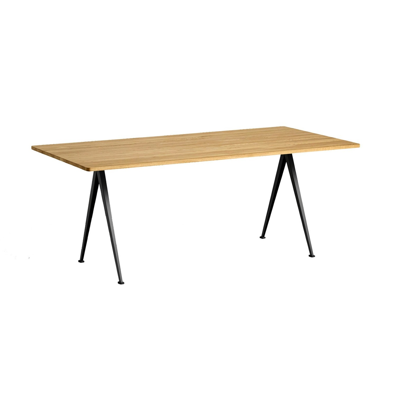 Pyramid 02 Dining Table 85x190 cm, Black / Lacquered Oak