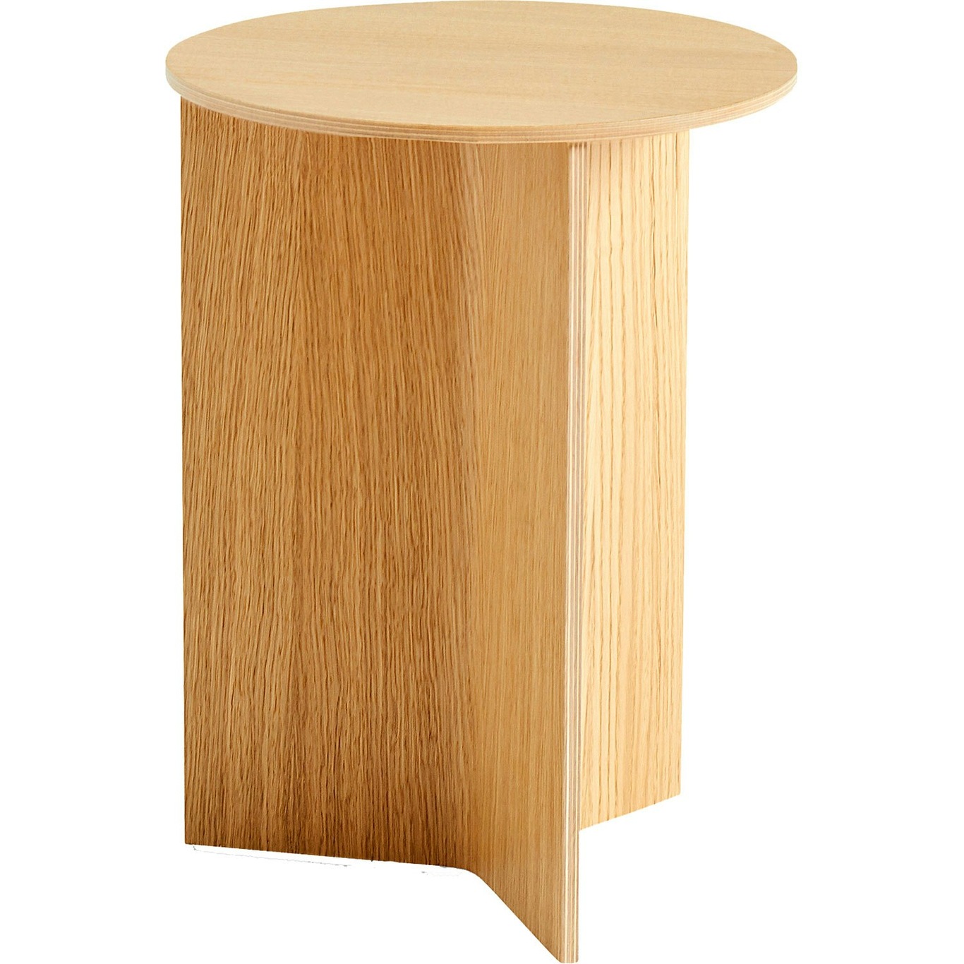 Slit Table Ø35 cm, Lacquered Oak