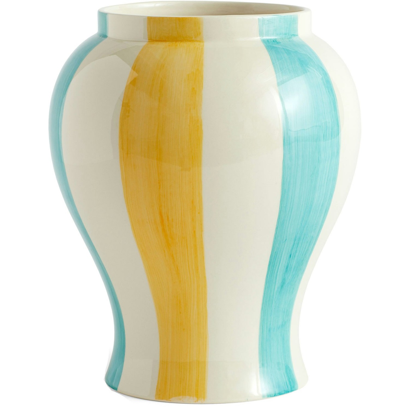 Sobremesa Stripe Vase 25 cm Green/Yellow