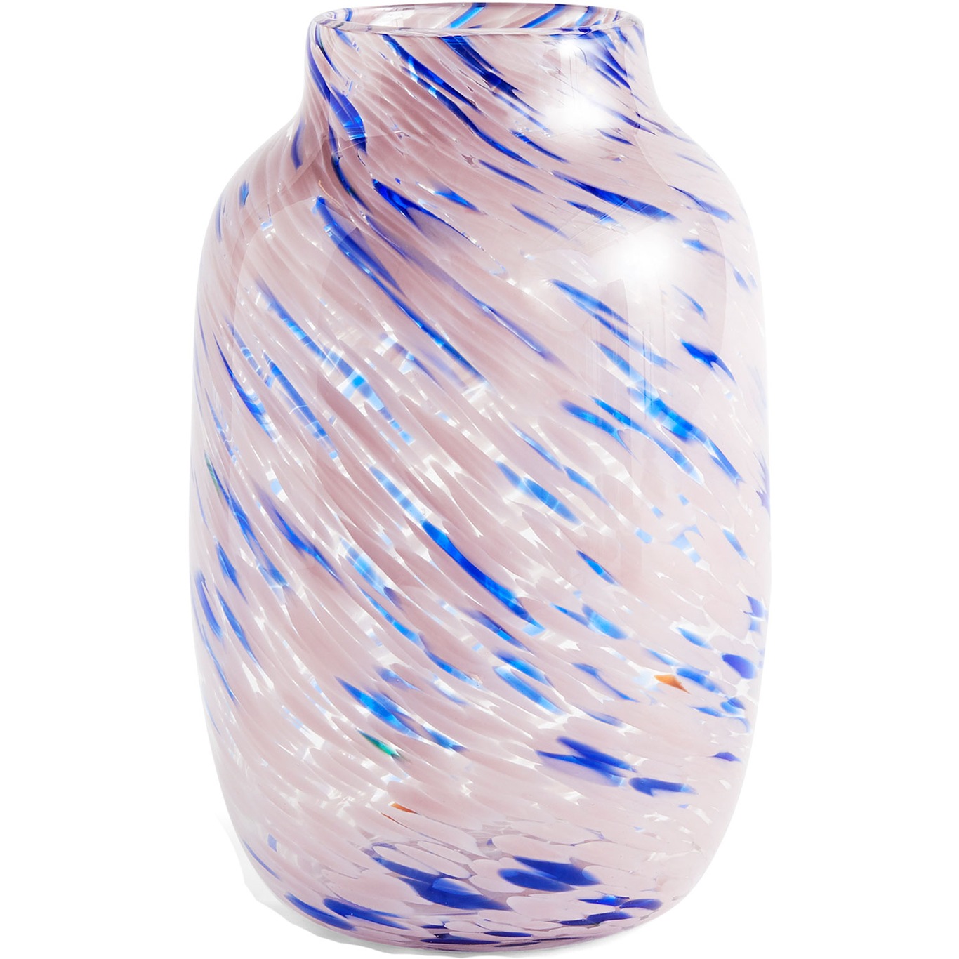 Splash Vase Round L Ø18.5 cm, Light Pink/Blue