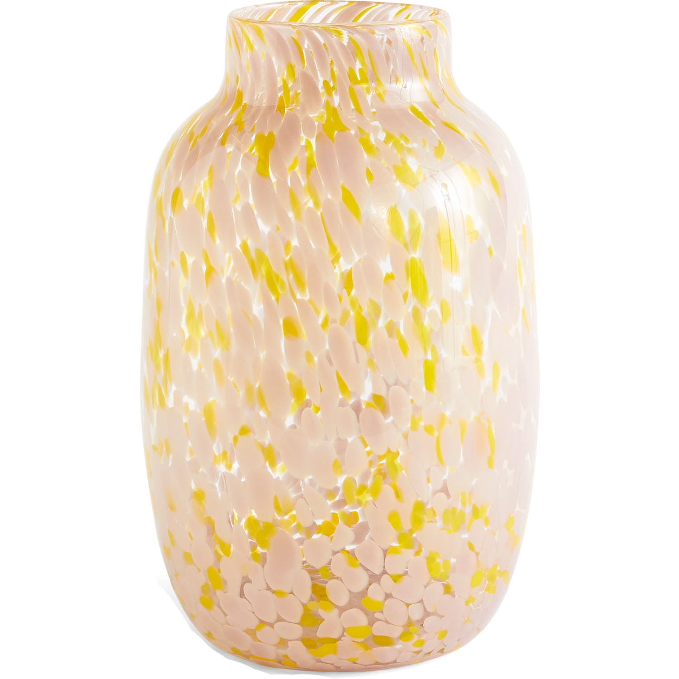 Splash Vase Round L Ø18.5 cm, Yellow/Light Pink