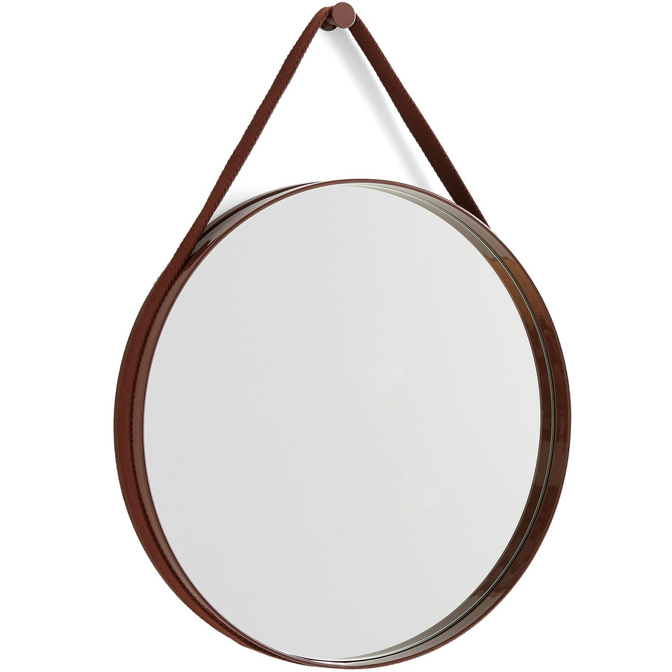 Strap Mirror No2 Ø50 cm, Dark Brown