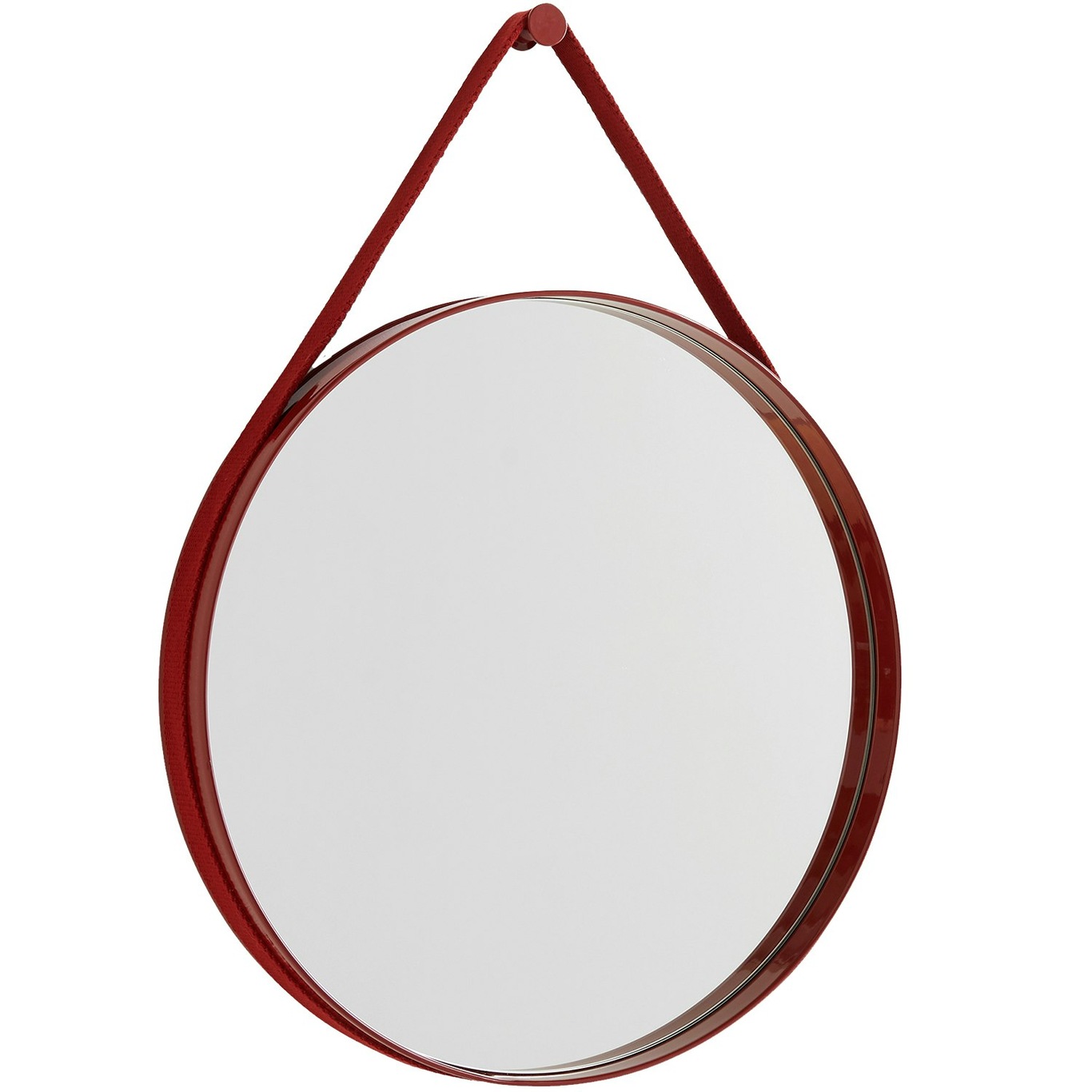 Strap Mirror No2 Ø50 cm, Red