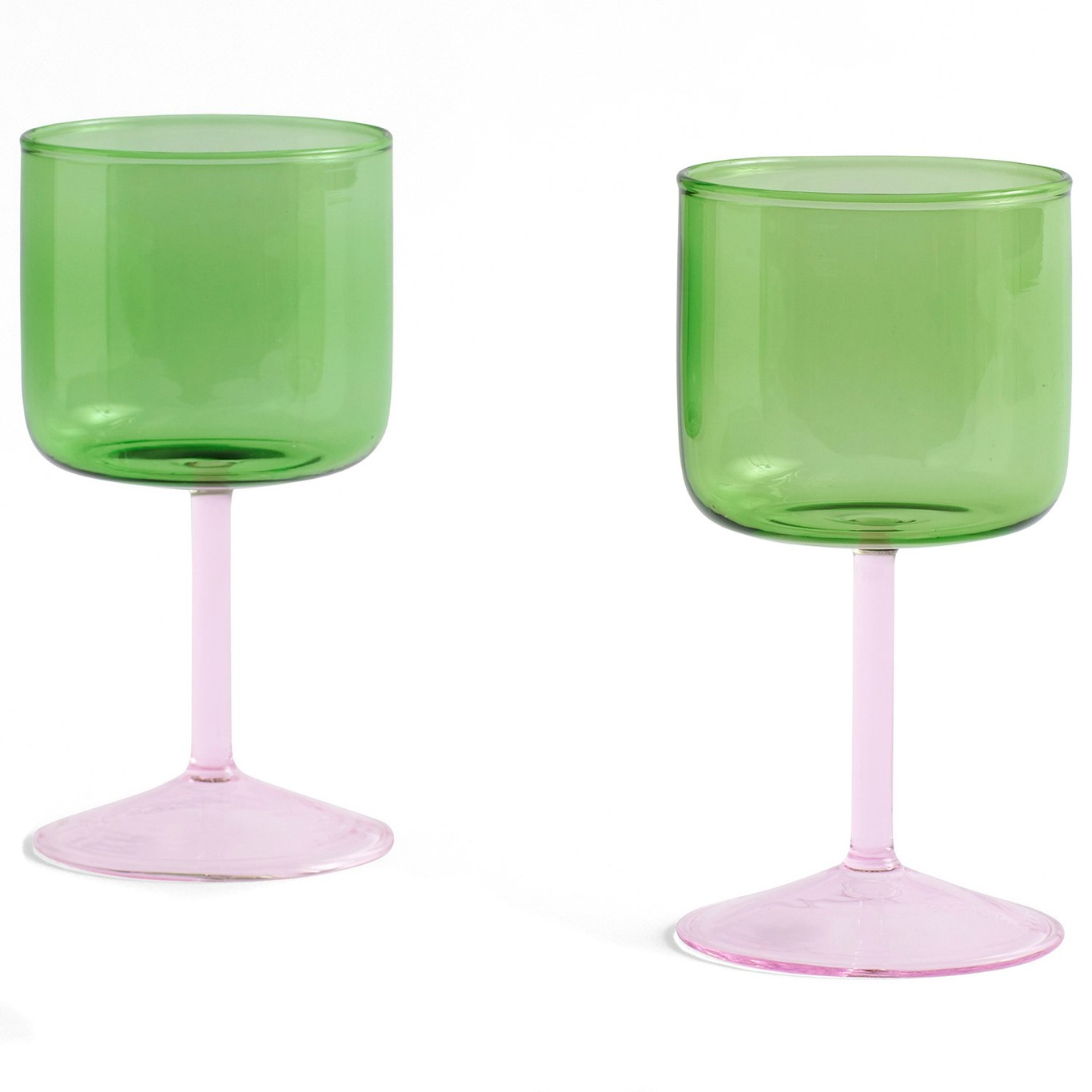 Tint Wine Glass 2-pack, Green/Pink