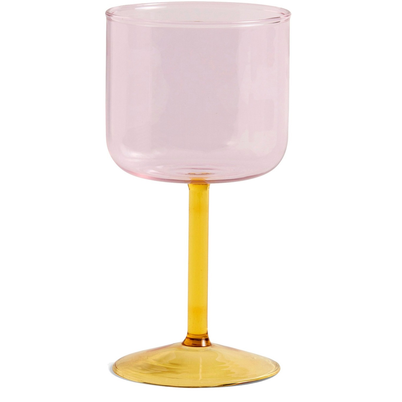 Tint Wine Glass 2-pack, Pink / Yellow