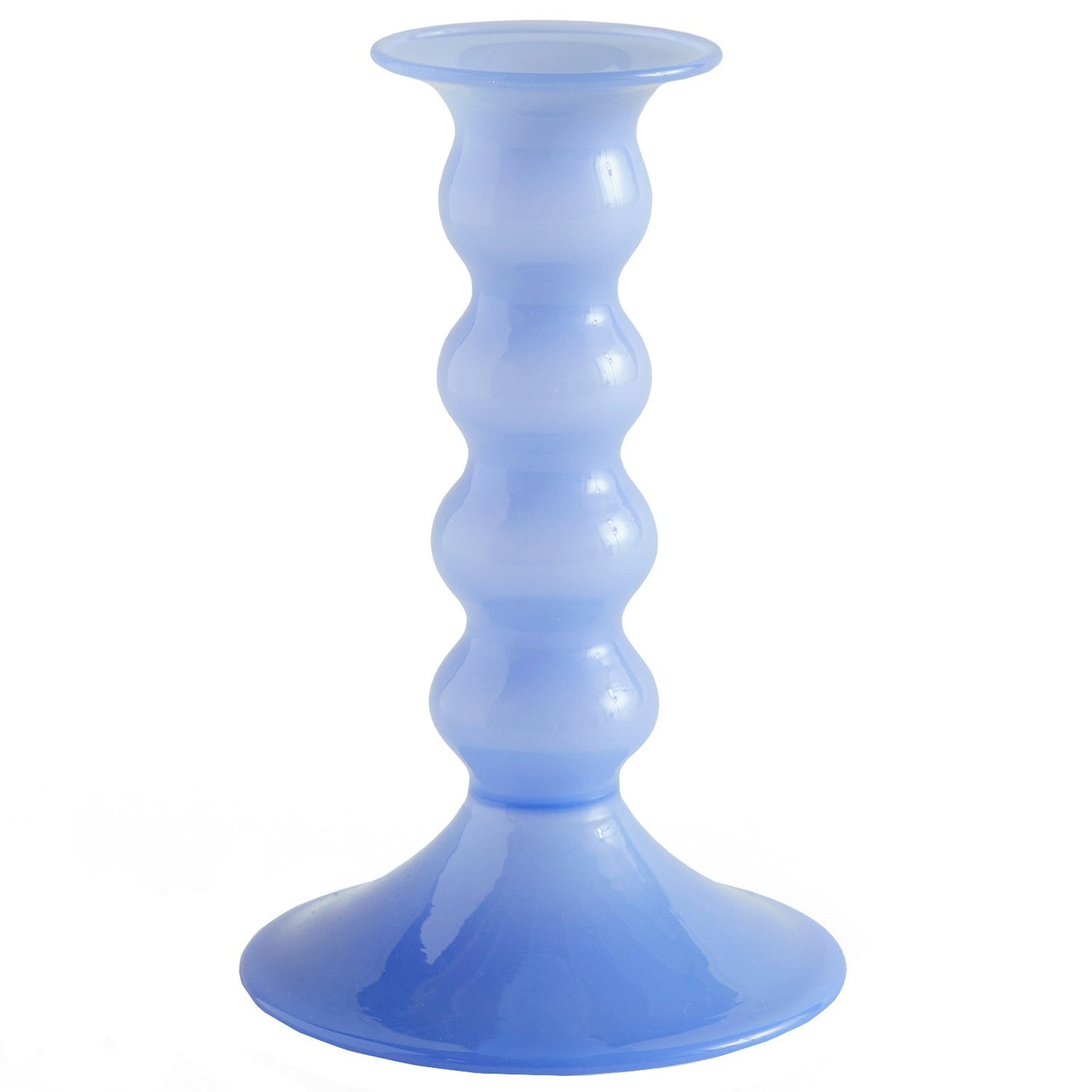 Wavy Candle Holder Light Blue, Medium 14 cm