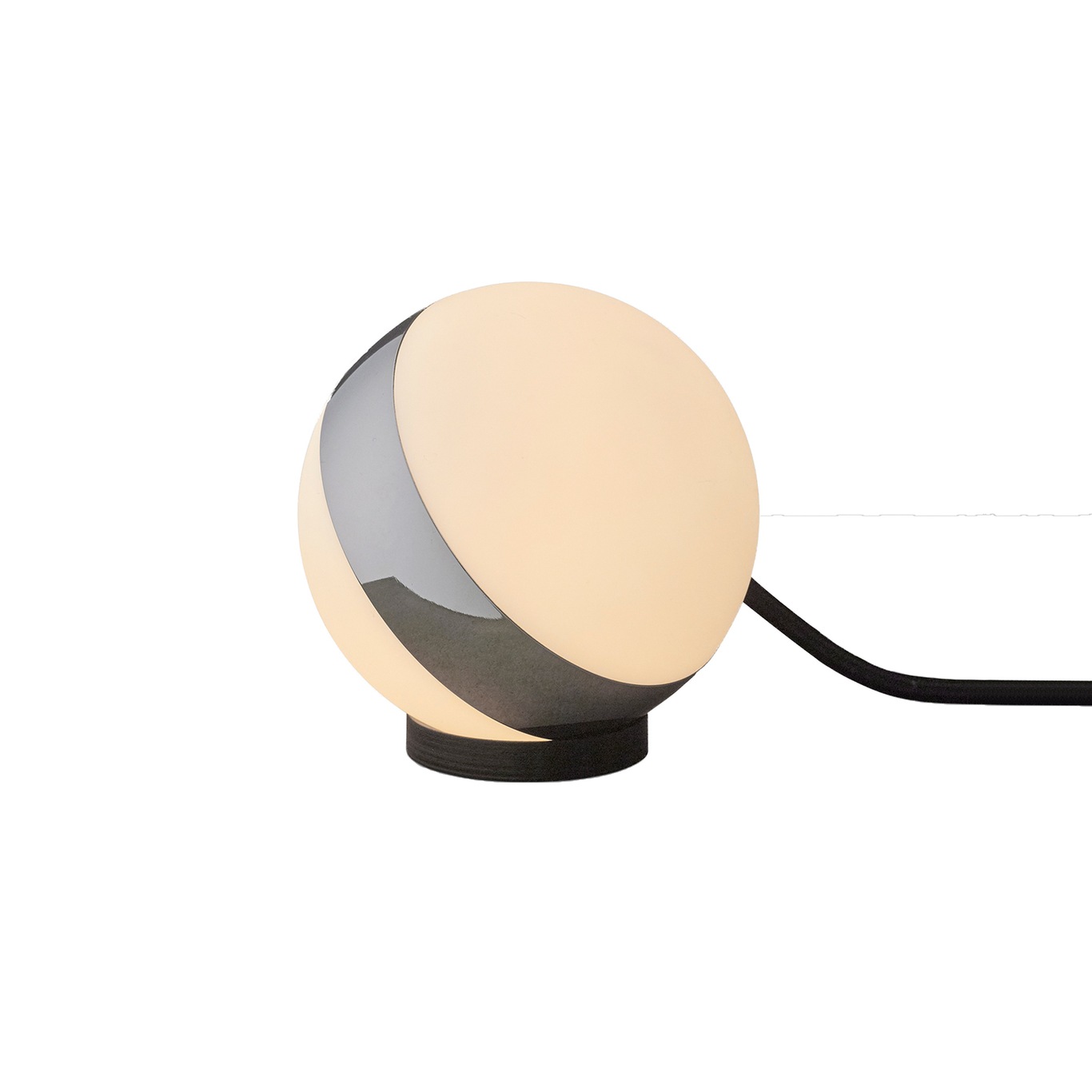 Circle Table Lamp, White/Chrome