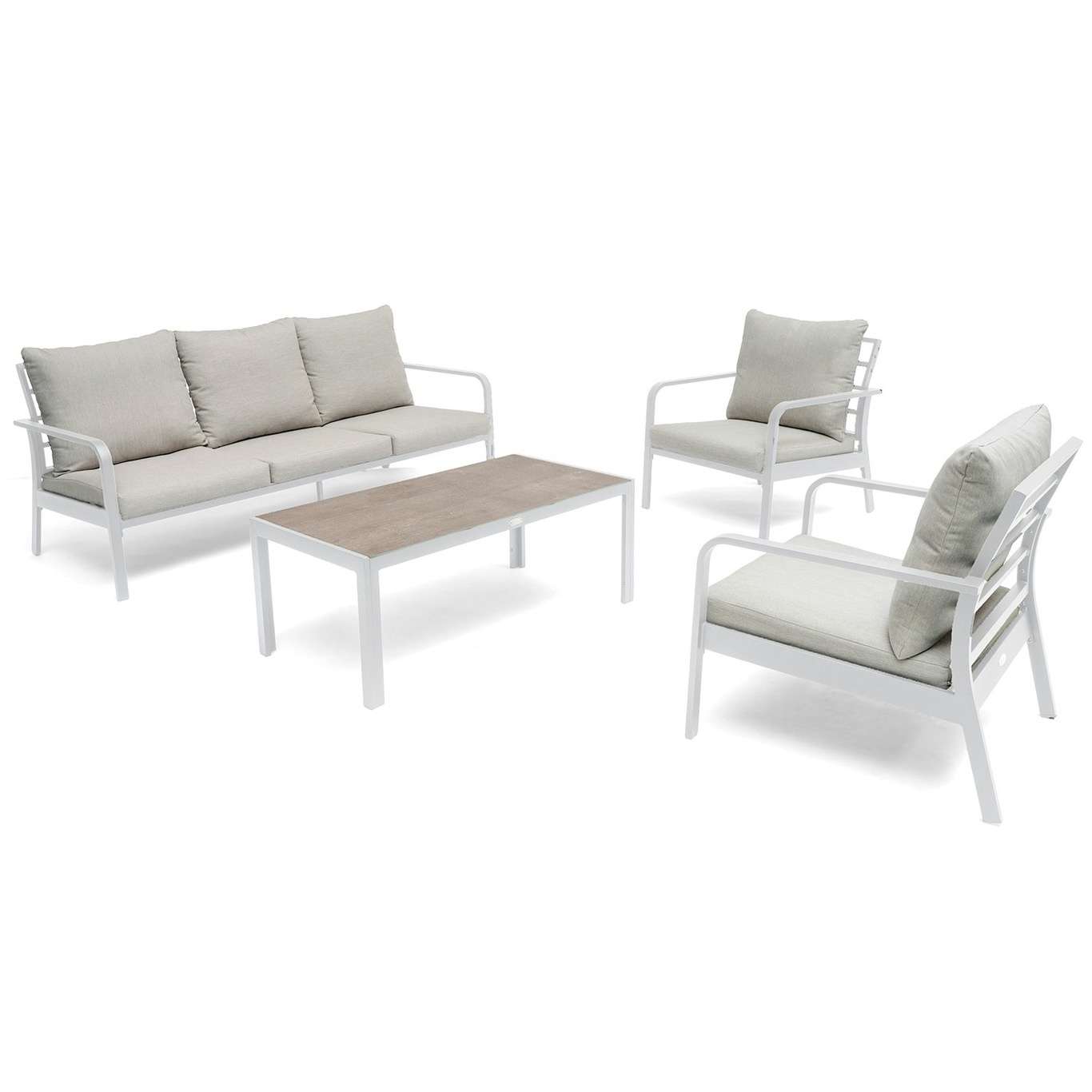 Hånger Sofa Set, Grey Beige / White