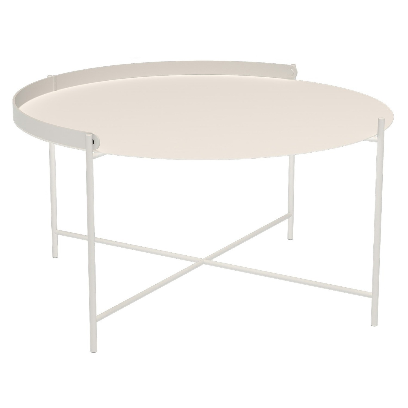 Edge Tray Table Ø76 cm, Muted White