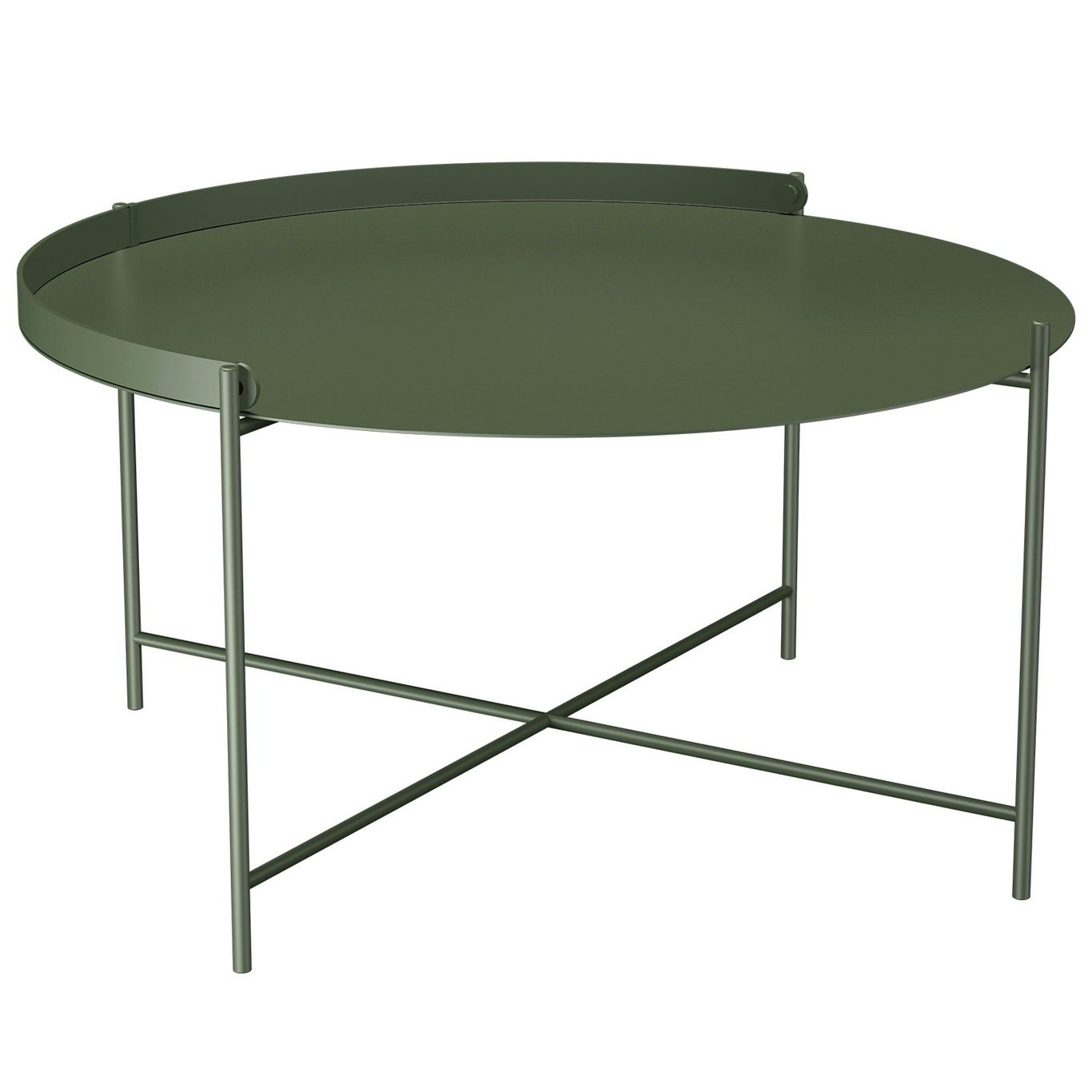 Edge Tray Table Ø76 cm, Olive Green
