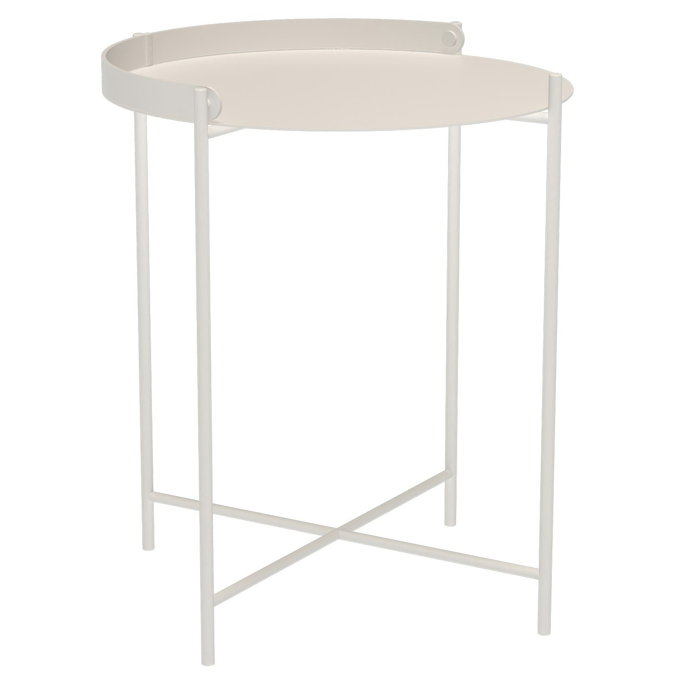 Edge Tray Table Ø46 cm, Muted White