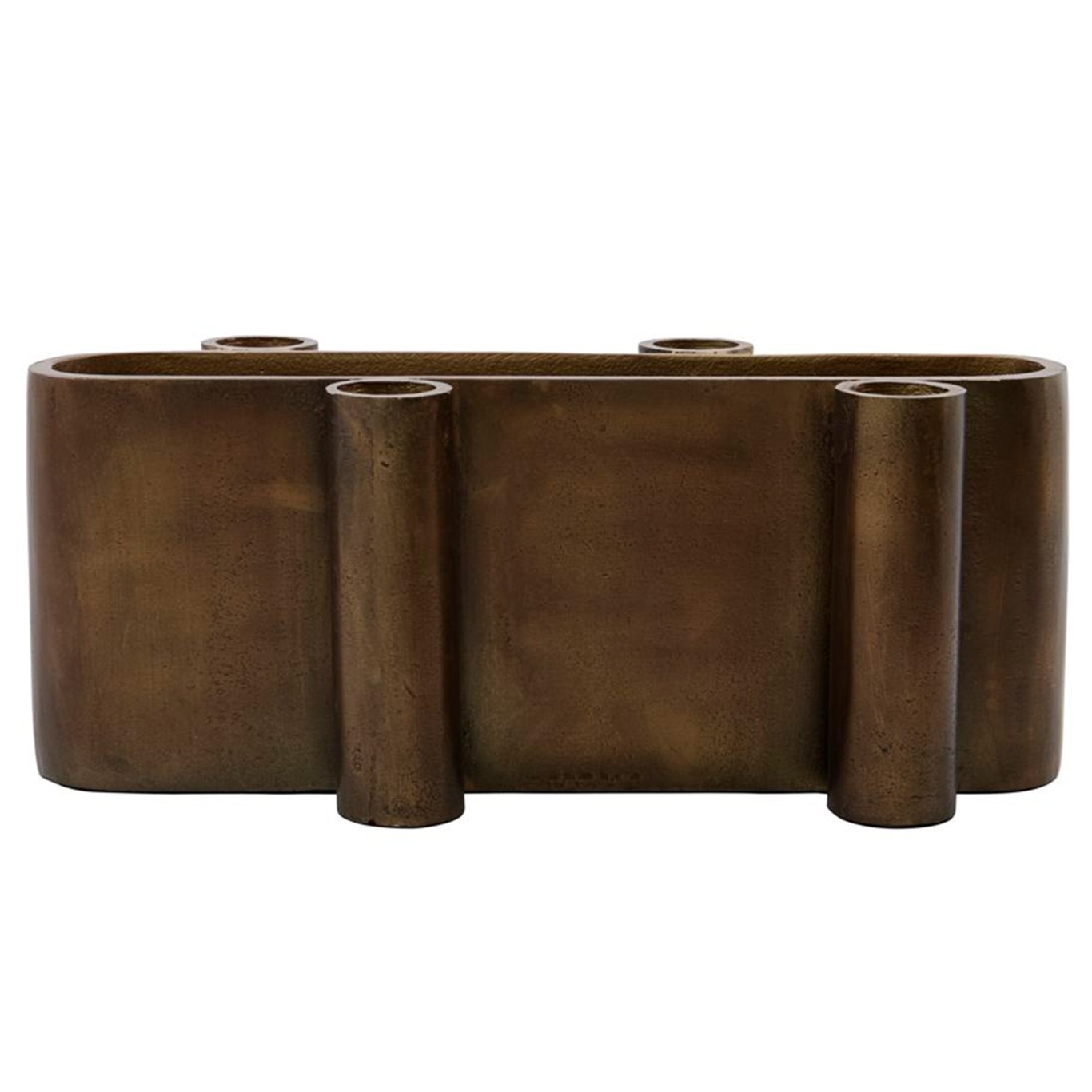 Four Oval Advent Candle Holder, Antique Brass
