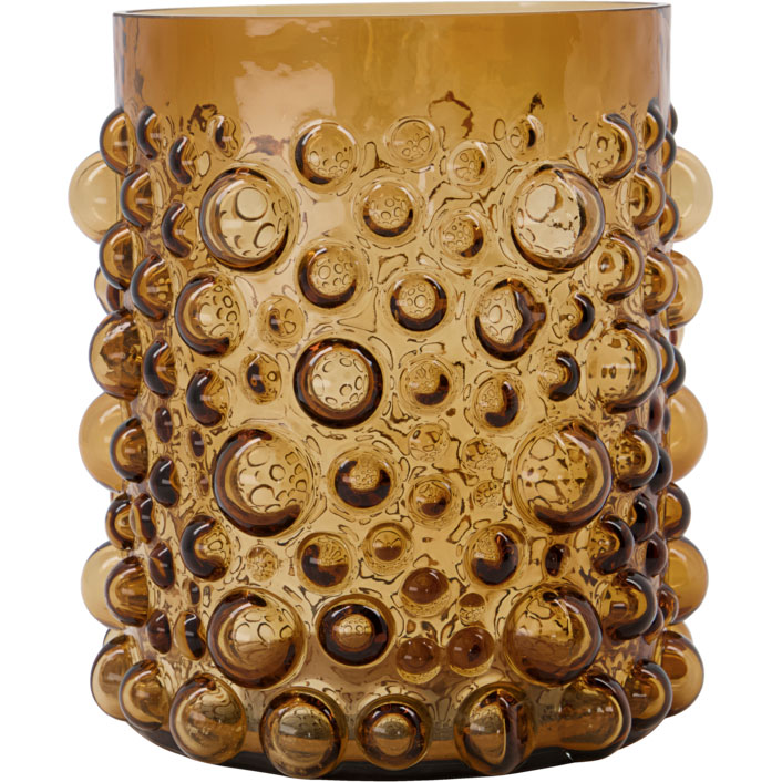 Foam Vase Glass Amber H19 cm