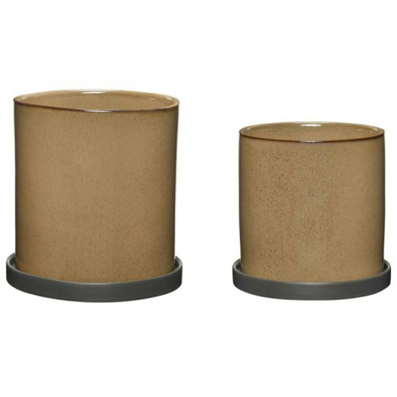 Era Planters With Saucer 2-pack, Sand