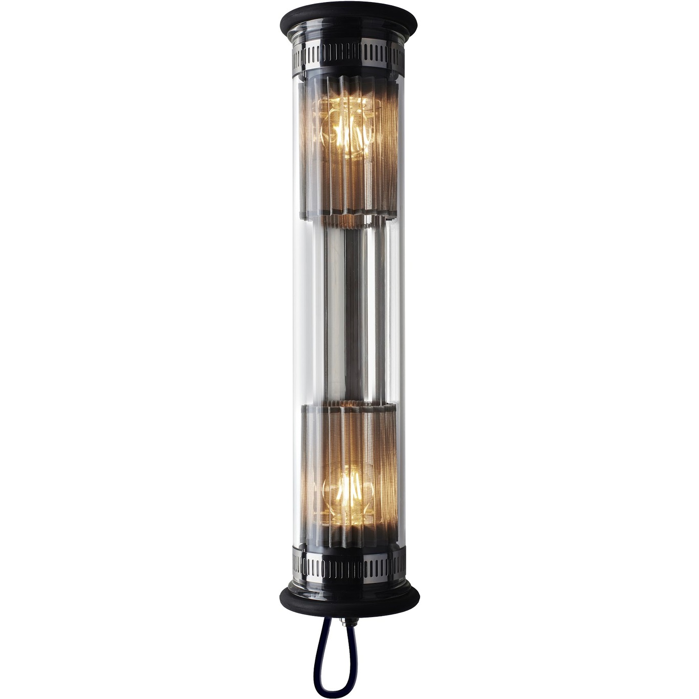 In The Tube 100-500 Wall Lamp, Black / Silver Reflector / Silver Mesh