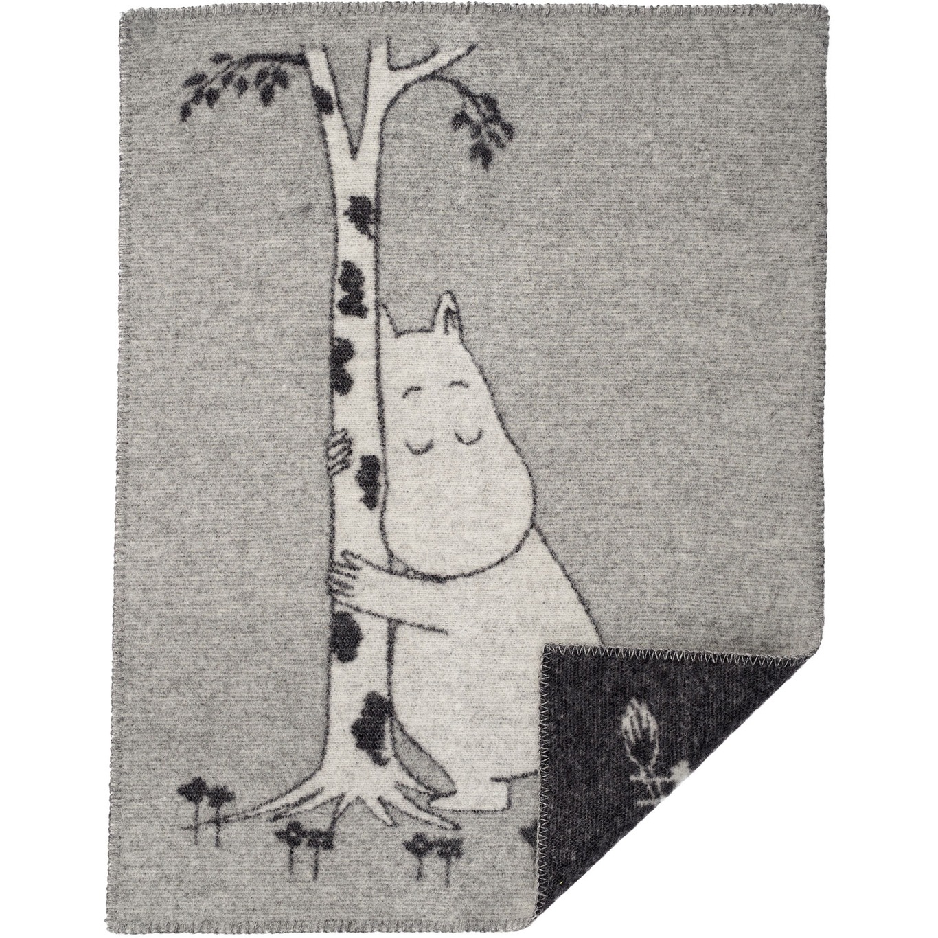 Moomin tree hug Plaid 65x90 cm, Grey
