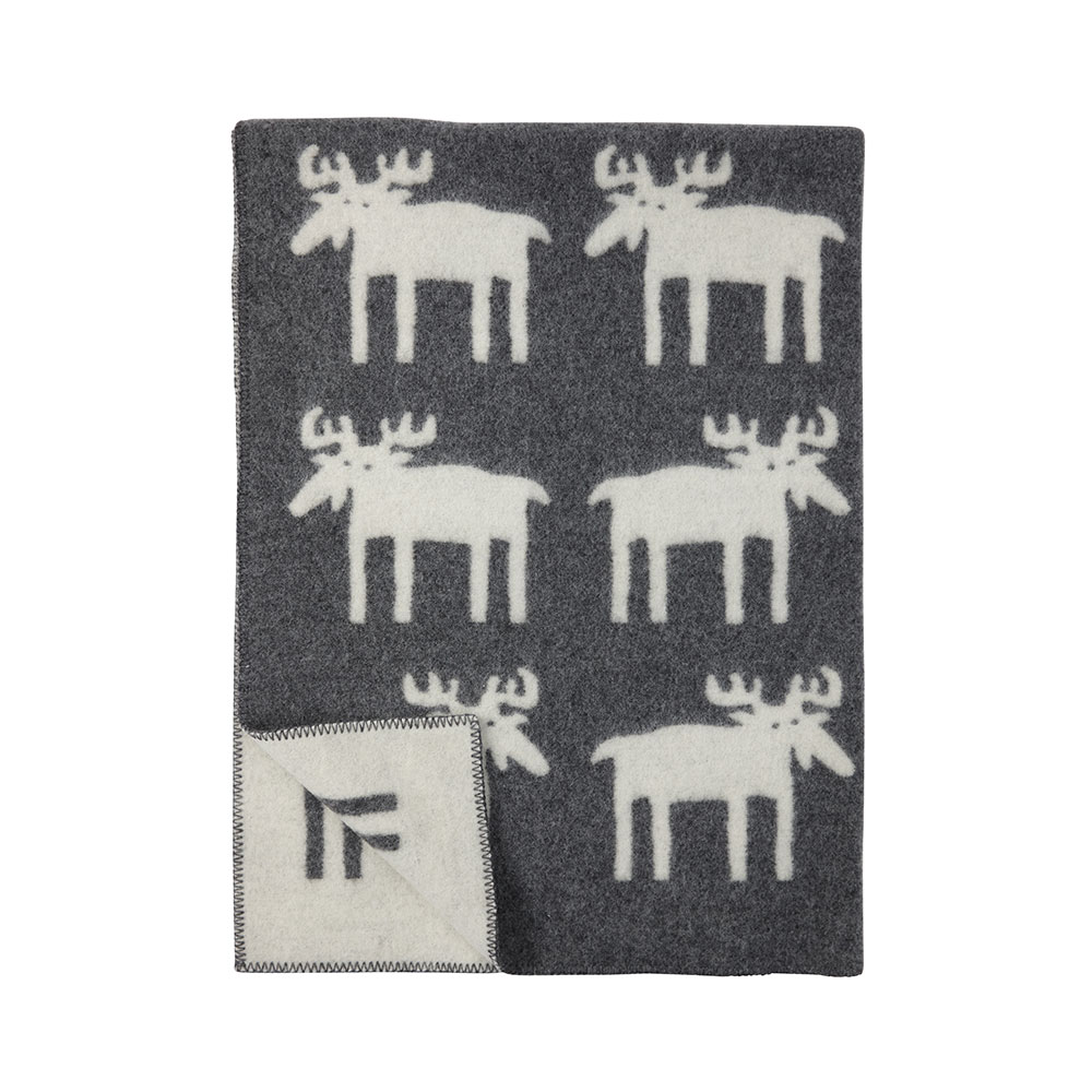 Moose Blanket, Grey/White