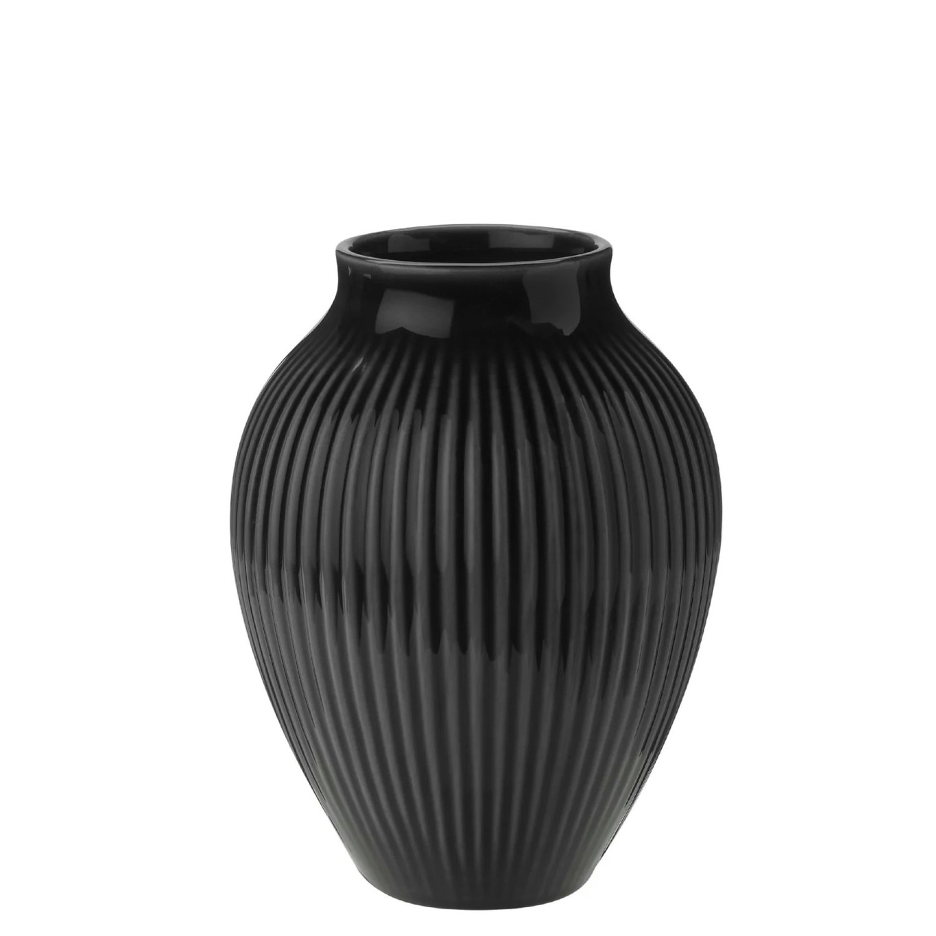Vase Grooved 12,5 cm, Black