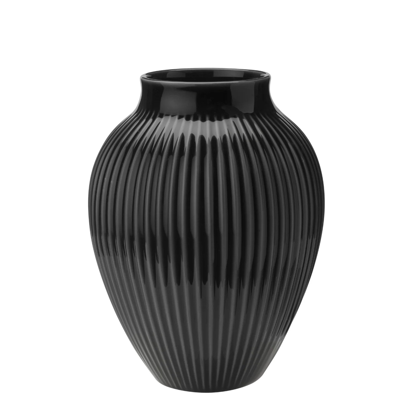 Vase Grooved 20 cm, Black