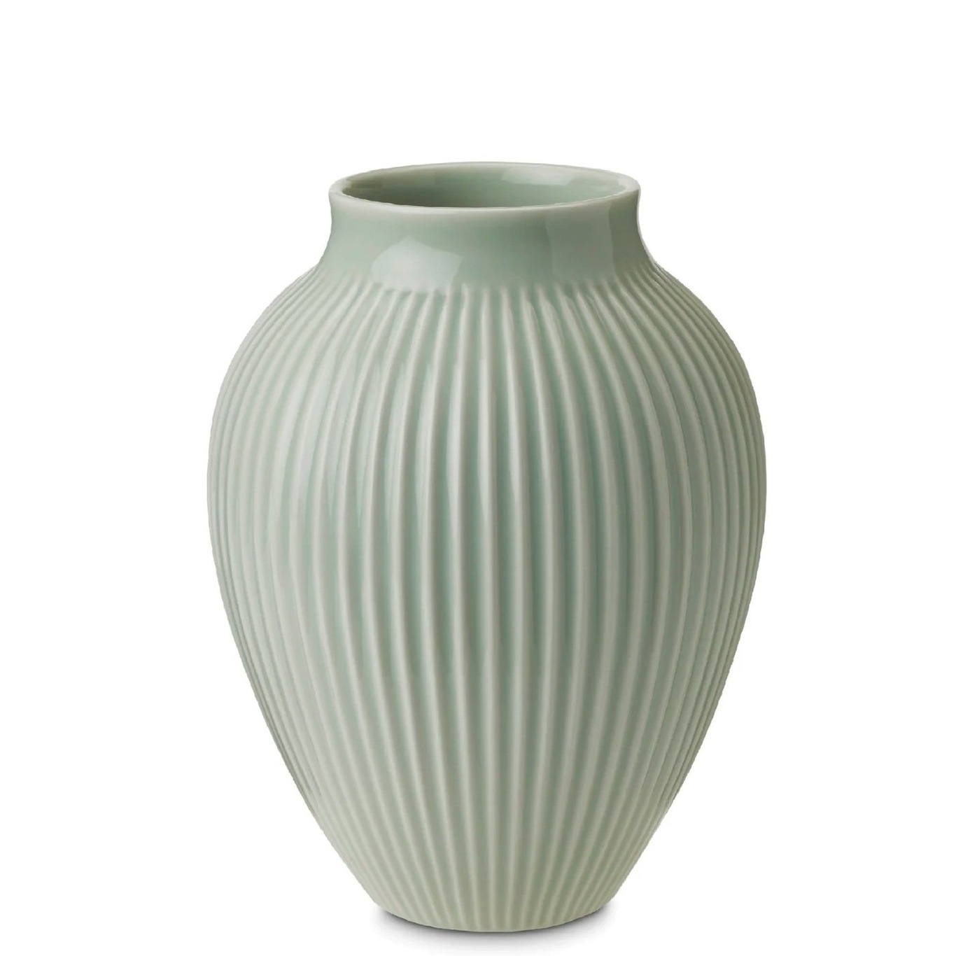 Vase Grooved 20 cm, Mint Green